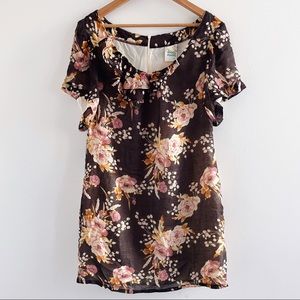 Dagg & Stacey brown floral Sylvie mini dress